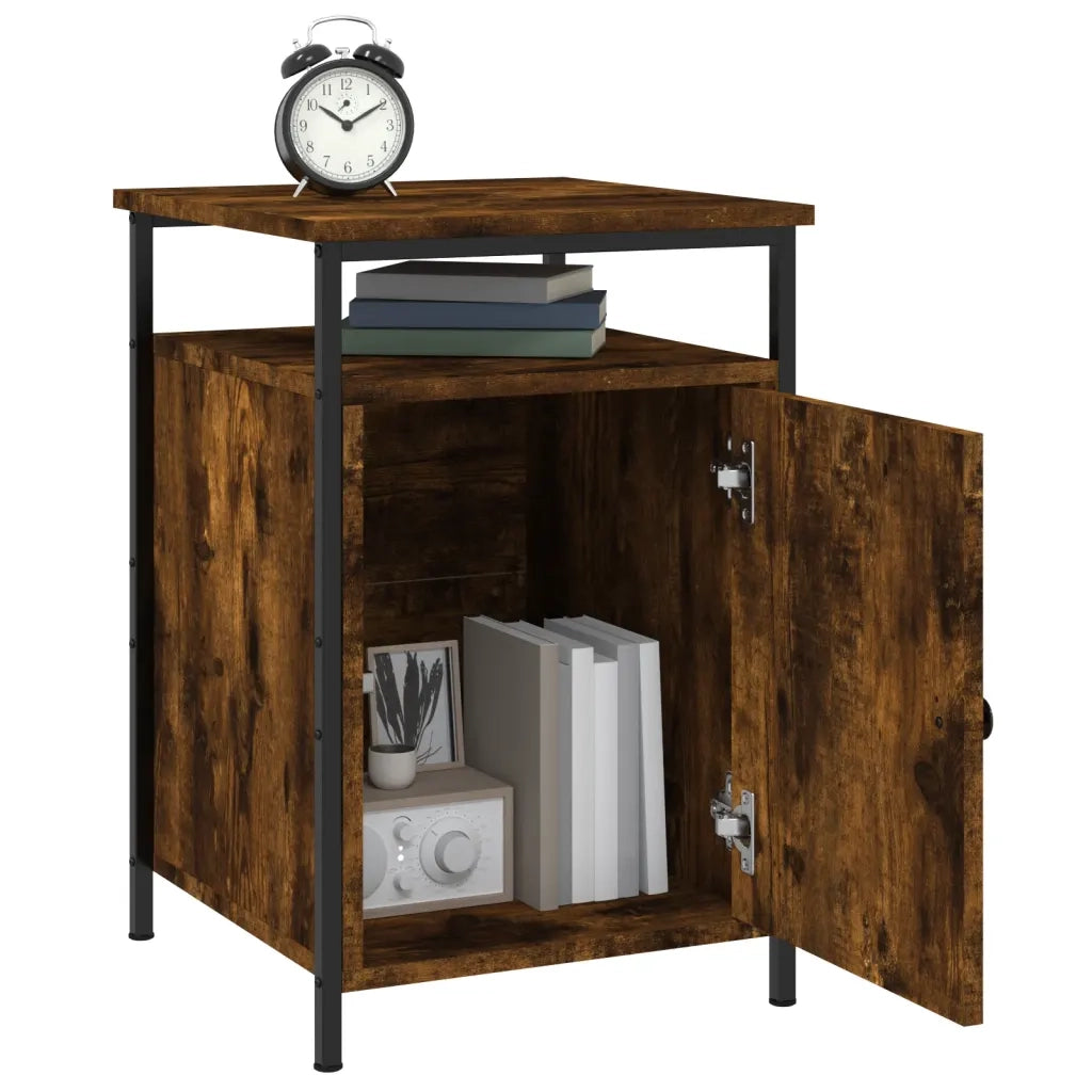 Comodini 2 pz-Set di 2 Tavolino da notte Rovere Fumo 40x42x60 cm in Legno Multistrato 770626