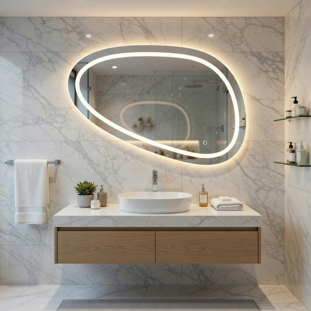 Specchio illuminazione led ovale 80x45 cm mod. CESARE