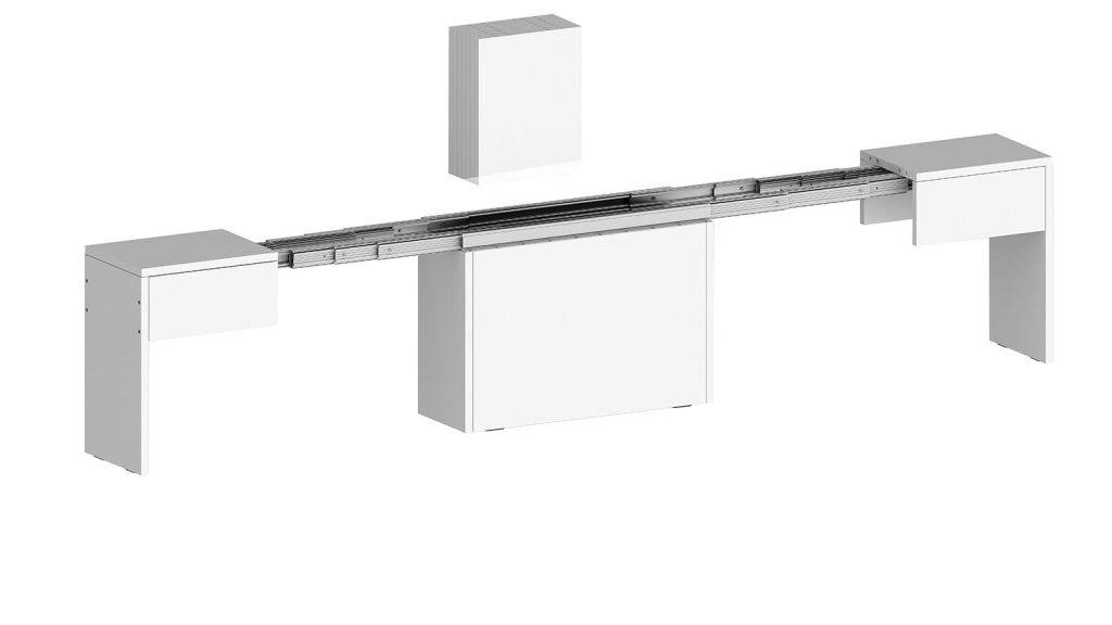 Panca Allungabile 66/290x25x45 cm Pratika Singola A Bianco Lucido