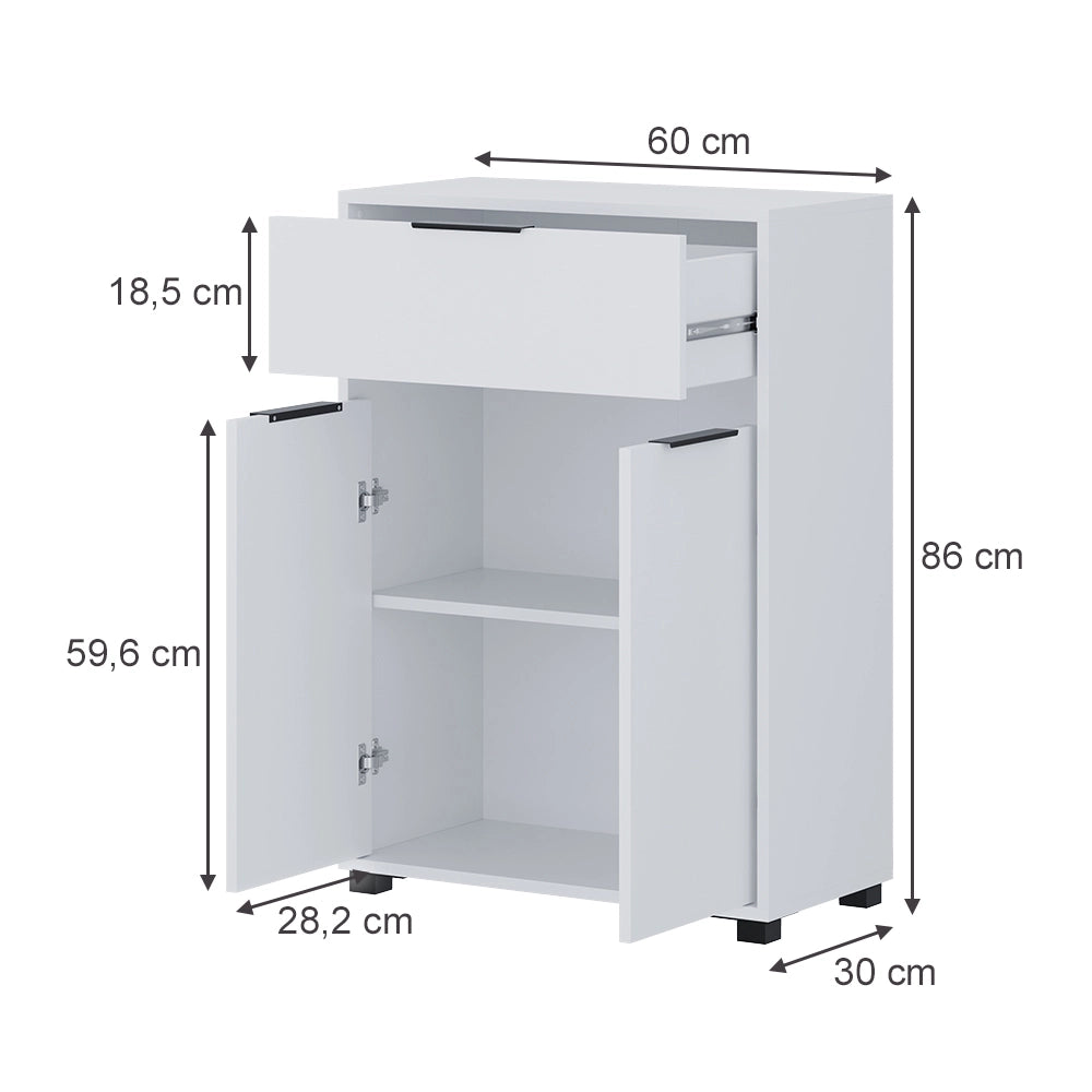Vicco cassettiera da bagno Bianco 60 x 86 cm con 3 scomparti