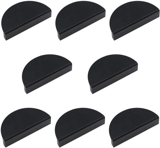 Maniglie decorative a forma di mezzaluna - 8 pezzi - Lega di alluminio - Decorative maniglie - Nero - Impermeabili e resistenti all'usura - Maniglie per manubrio