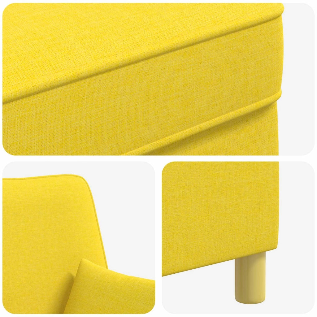 Poltrona XL con Cuscini Giallo Chiaro Tessuto 42043492