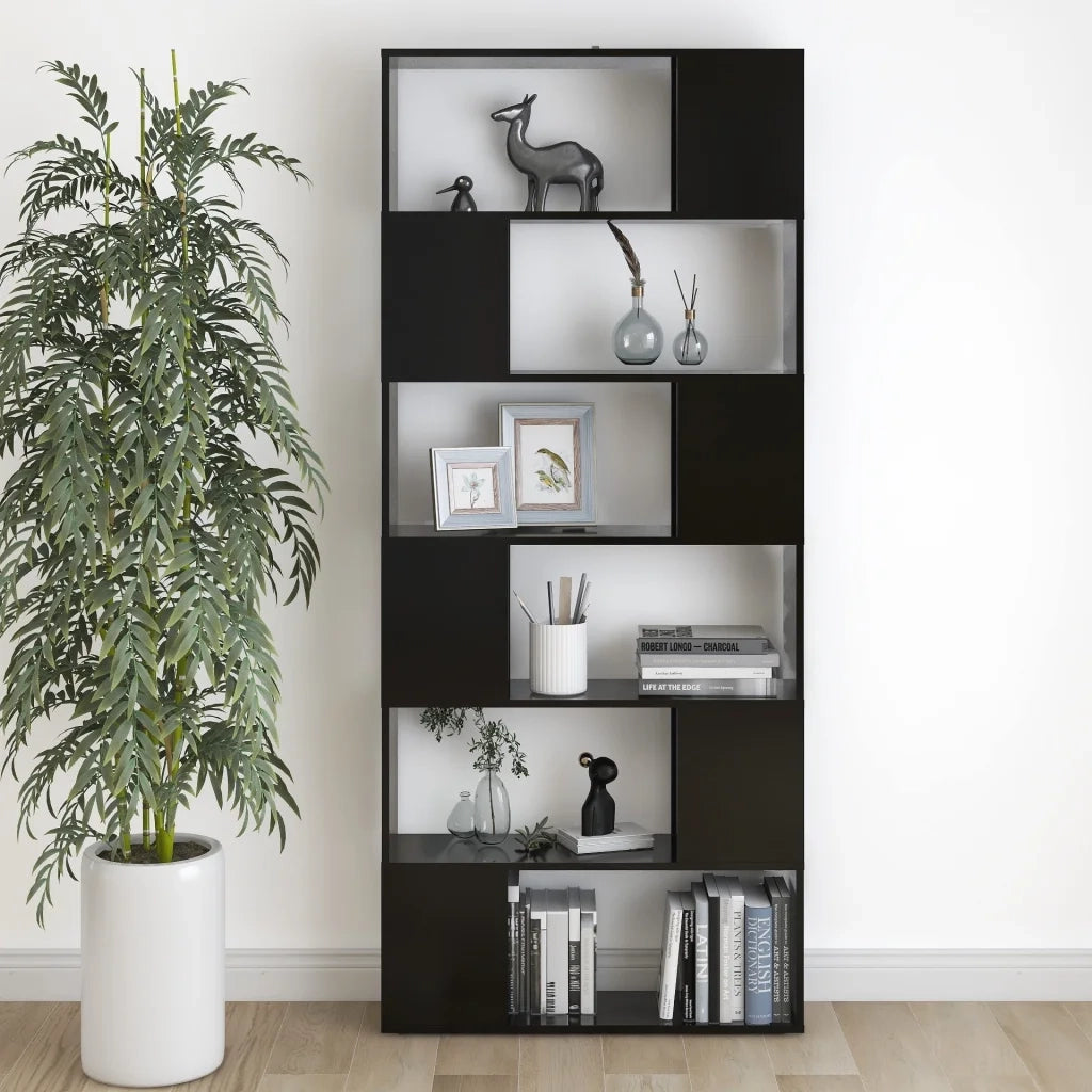 Libreria/Divisorio Nero 80x24x186 cm in Truciolato 809153