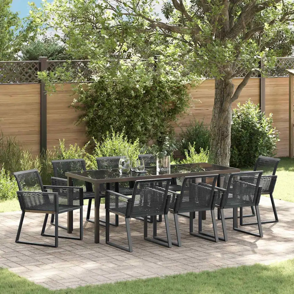 Set da Pranzo per Giardino 9 pcs Nero 3379316