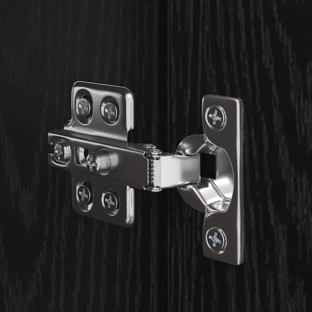 Mobile TV moderno da parete rettangolare con 9 ripiani per riporre oggetti in modo pratico 80 x 30 x 30,5 cm legno ingegnerizzato nero 02_0056033