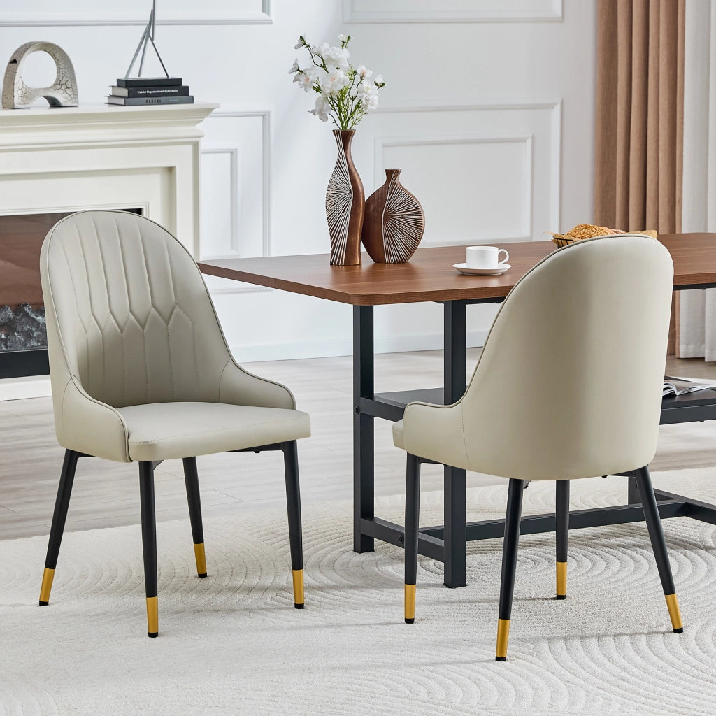 SEDIA da pranzo ergonomica 91 cm in PU grigio caldo Set da 2 pezzi