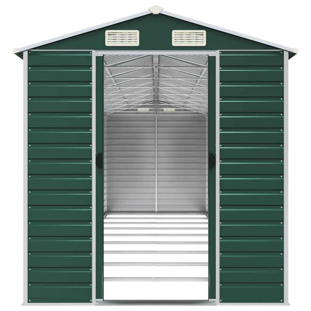 Capanno da Giardino Verde 191x810x198 cm in Acciaio Zincato 3188239