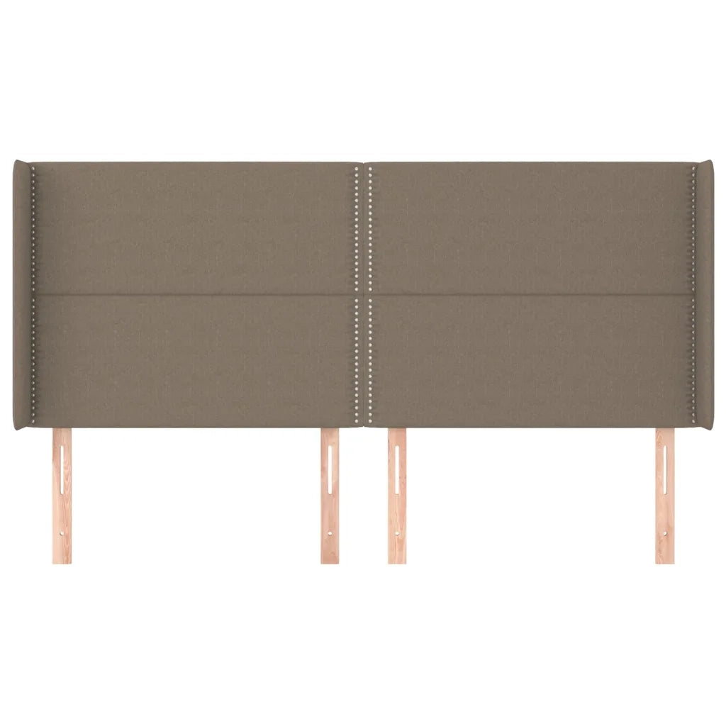 Testiera | Testata ad Orecchio Tortora 203x16x118/128 cm in Tessuto