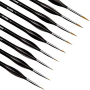 Set di 9 pennelli precisi per dettagli e arti del nastro - ideale per acrilico, aquarello e olio.