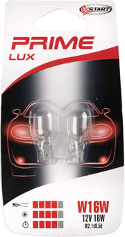 W16W Coppia di Lampadine in vetro per luci auto 12V 16W W2,1x9,5d