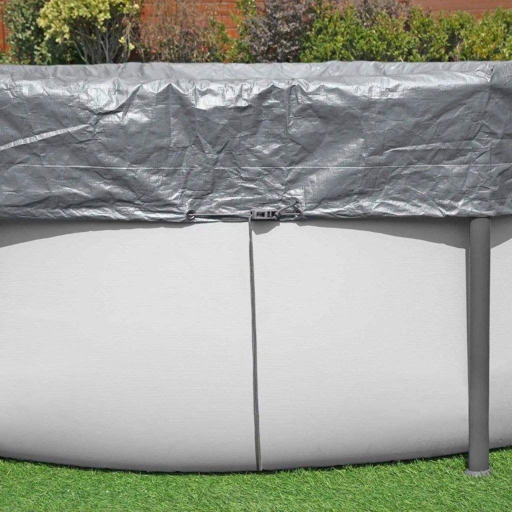 Bestway Copertura per piscina Ø4,88 m Rotondo Poliestere Grigio 42035726