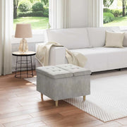 Pouf contenitore Grigio chiaro 60 x 60 x 45 cm Velluto