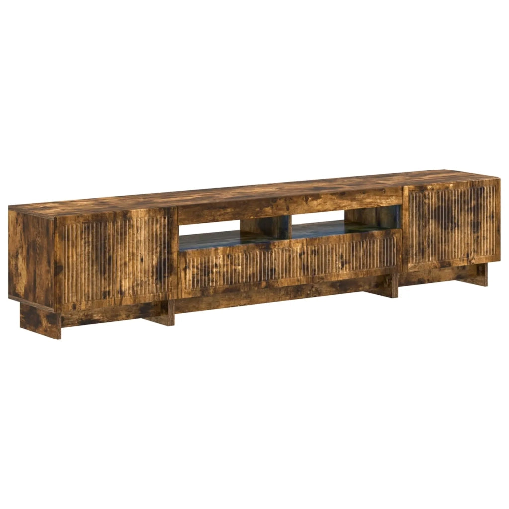 Mobile TV LED a 5 pezzi Rovere Fumo Legno ingegnerizzato 3416422