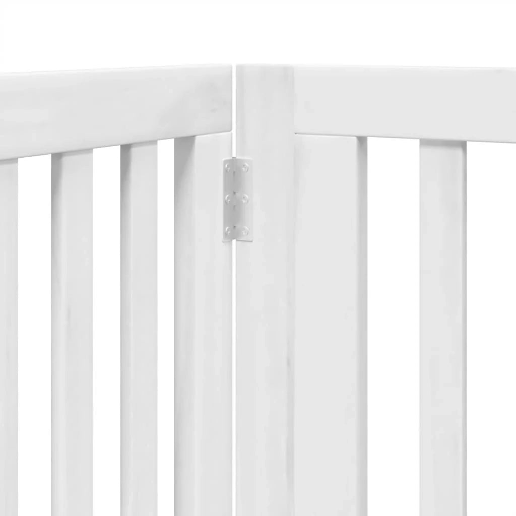 Cancelletto e porta di sicurezza per animali domestici 4 pannelli legno di pioppo bianco 02_0023342