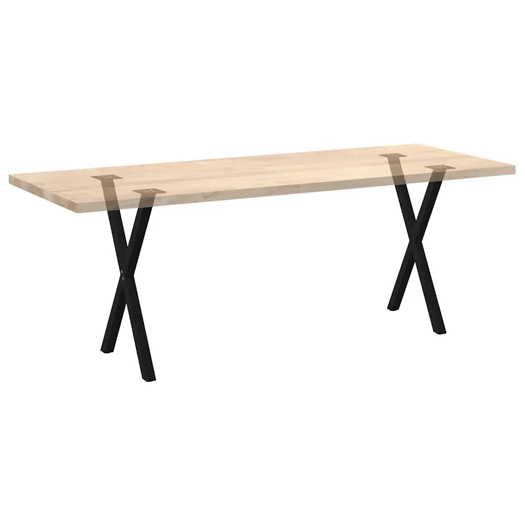 Gambe per tavolo da pranzo a forma di X 2 pz | Piede del tavolo nere 57x(72-73) cm in acciaio