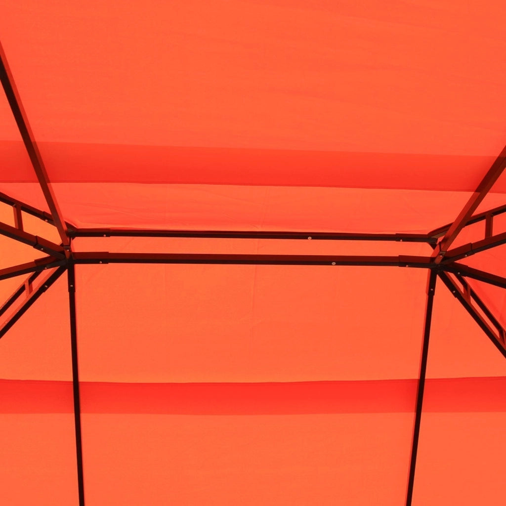 Gazebo da Giardino di Lusso con Tettoia Idrorepellente 2.9x3.9m Arancione