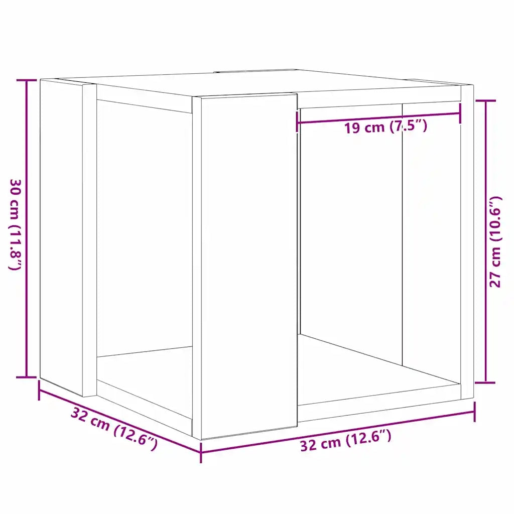 Tavolino da salotto Rovere artigianale 32 x 32 x 30 cm 873911