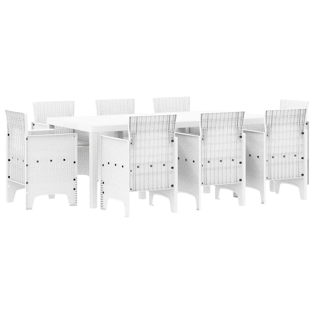 Set da Pranzo per Giardino 9 pcs Bianco Polipropilene 3378584