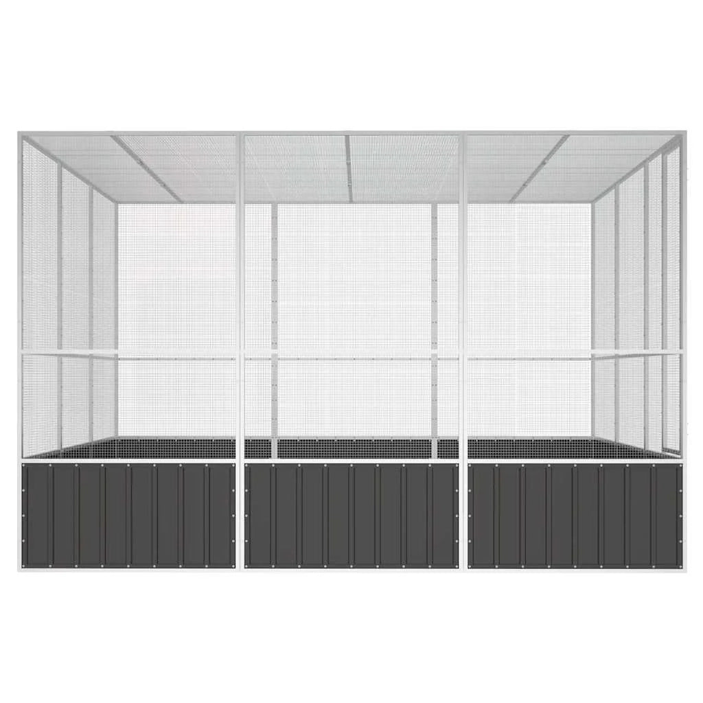 Gabbia per uccelli 302,5 x 324,5 x 211,5 cm acciaio zincato antracite 02_0041707
