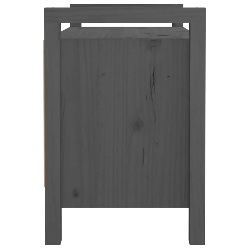Panca da ingresso-Sgabello-Panca da Corridoio Grigio 80x40x60 cm in Legno Massello di Pino