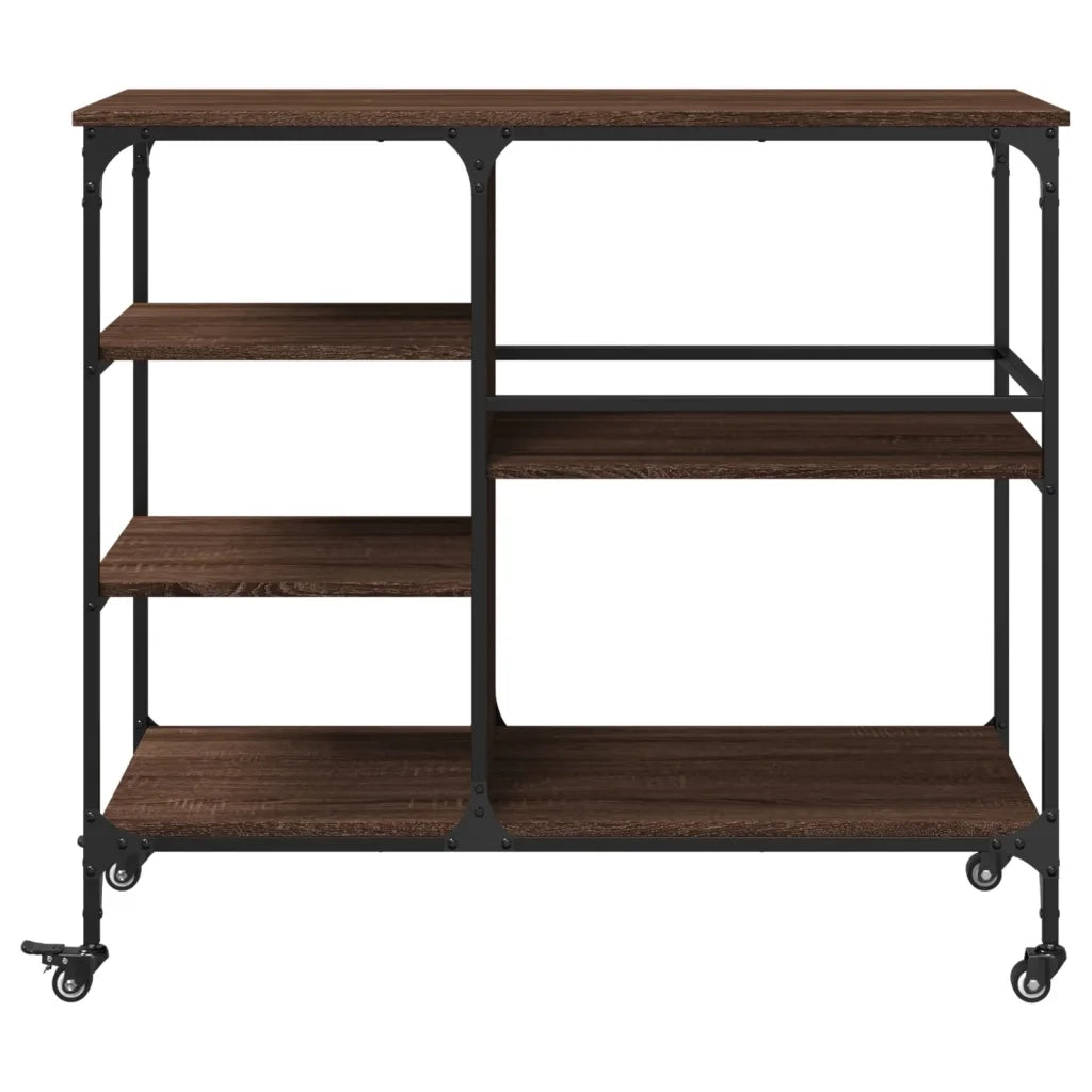 Carrello Cucina Rovere Marrone 100x45x89,5 cm Legno Multistrato CFW2265589