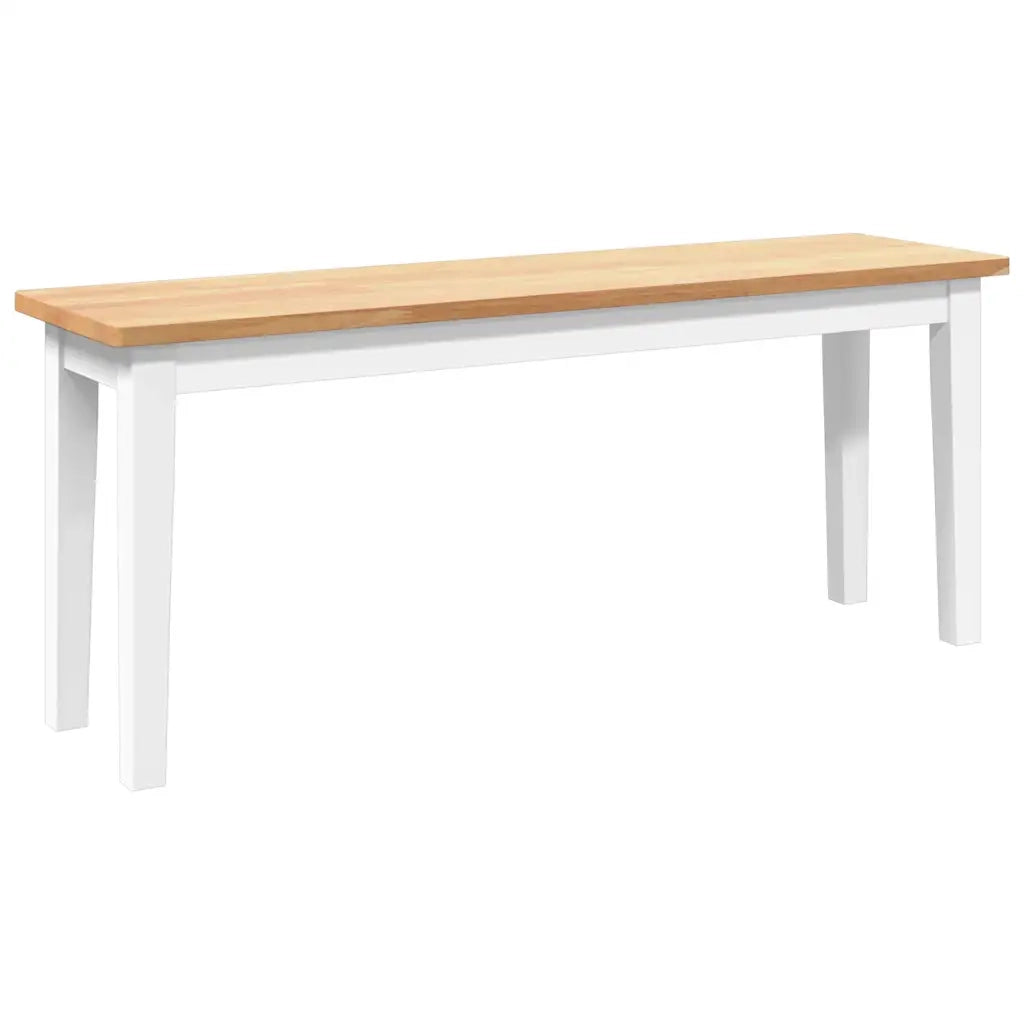 Panca 110 cm Bianco in Legno Massello di Hevea 4102607