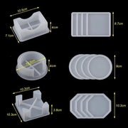 Mallen in Silicone 15 pezzi - Ronde/Viercorte/Achercorte - Per resine epossidiche - Translucidi - Materiali sicuri in Silicone - Mallen per resine