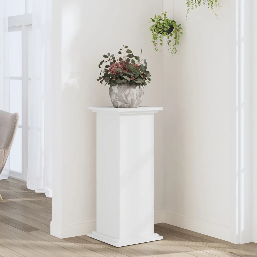 Supporto per Piante Bianco 33x33x80 cm in Legno Multistrato 852969
