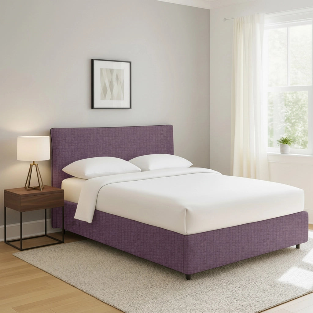 Tipton, Letto Matrimoniale Sfoderabile Made in Italy, Viola Lilla