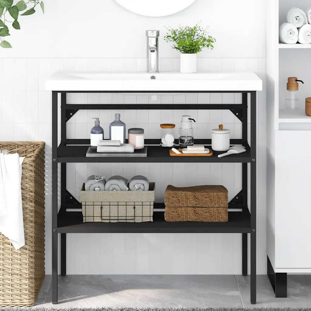 Struttura per Lavabo da Bagno Nera 79x38x83 cm in Ferro CFW3216470