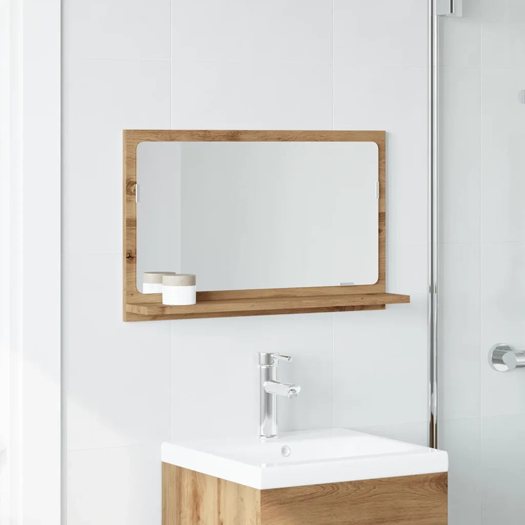 Mobile Bagno | Armadio da bagno Specchio Rovere Artigianale 60x11x37 cm Truciolato