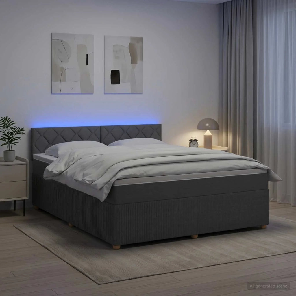 Letto box spring con materasso Grigio Scuro 140 x 200 cm 3452954