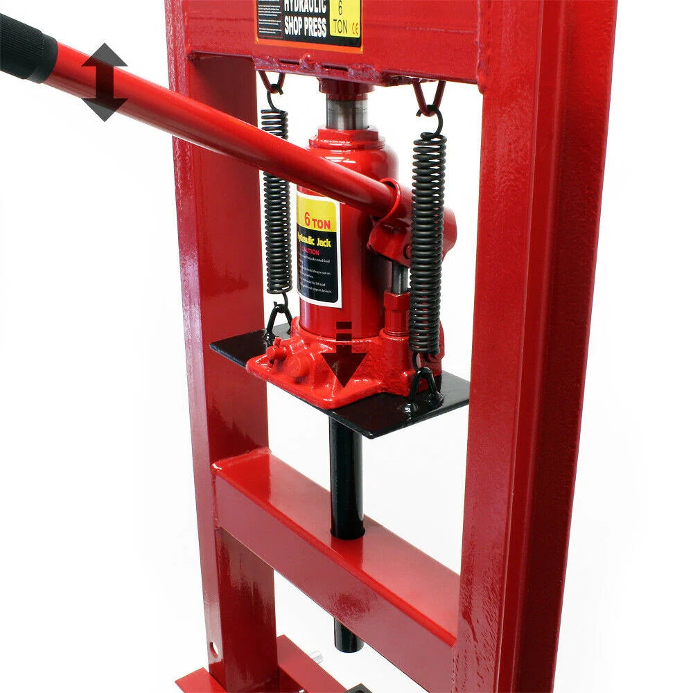 Pressa idraulica pressa da officina pressa a telaio pressa da 6 tonnellate pressa a cremagliera rossa 16_0000573