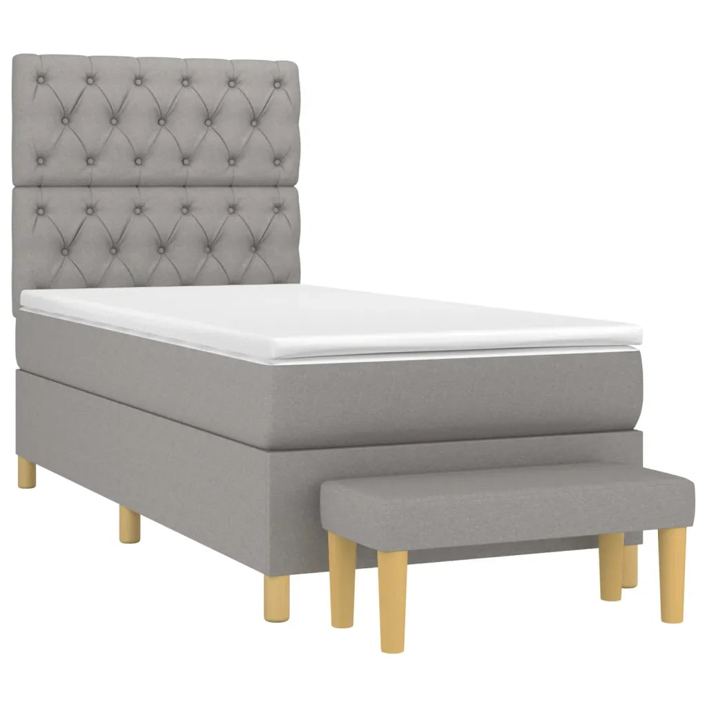 Giroletto a Molle con Materasso Grigio Chiaro 80x200 cm Tessuto 3137349