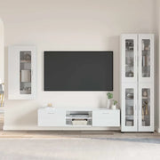 Set mobile TV con porta FLORIN Bianco Lucido Legno multistrato