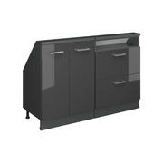 Set di mobili sottotetto Rion Antracite lucido/Antracite Set di 2 Vicco