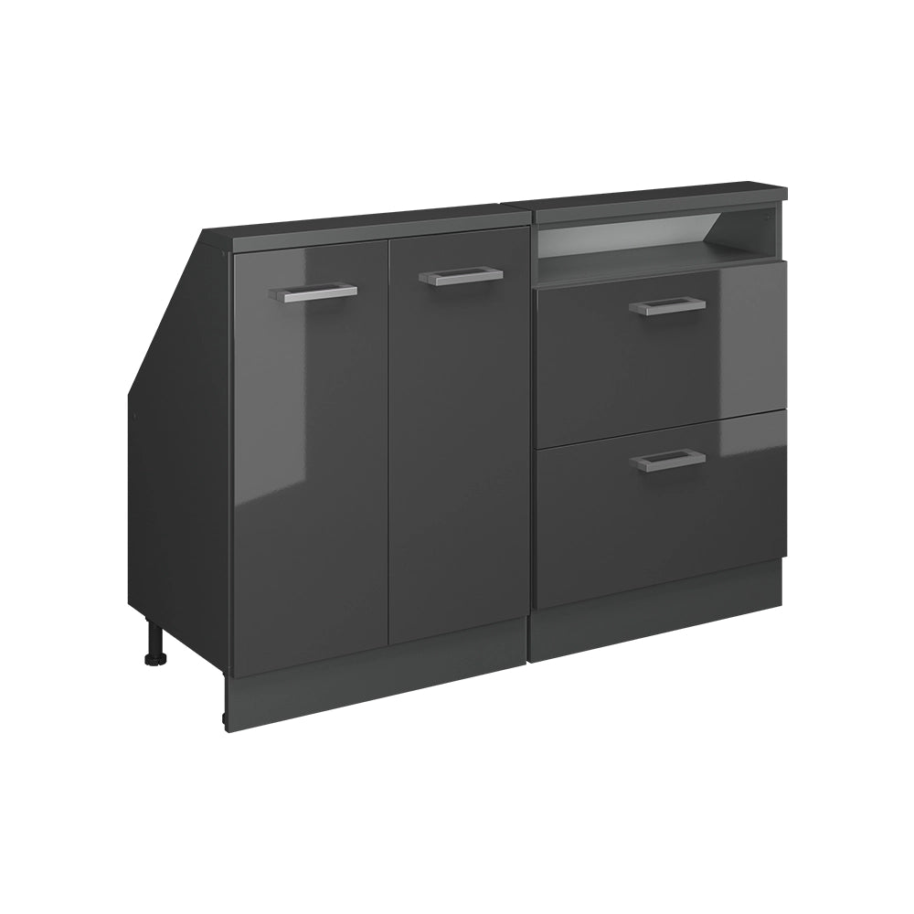 Set di mobili sottotetto Rion Antracite lucido/Antracite Set di 2 Vicco