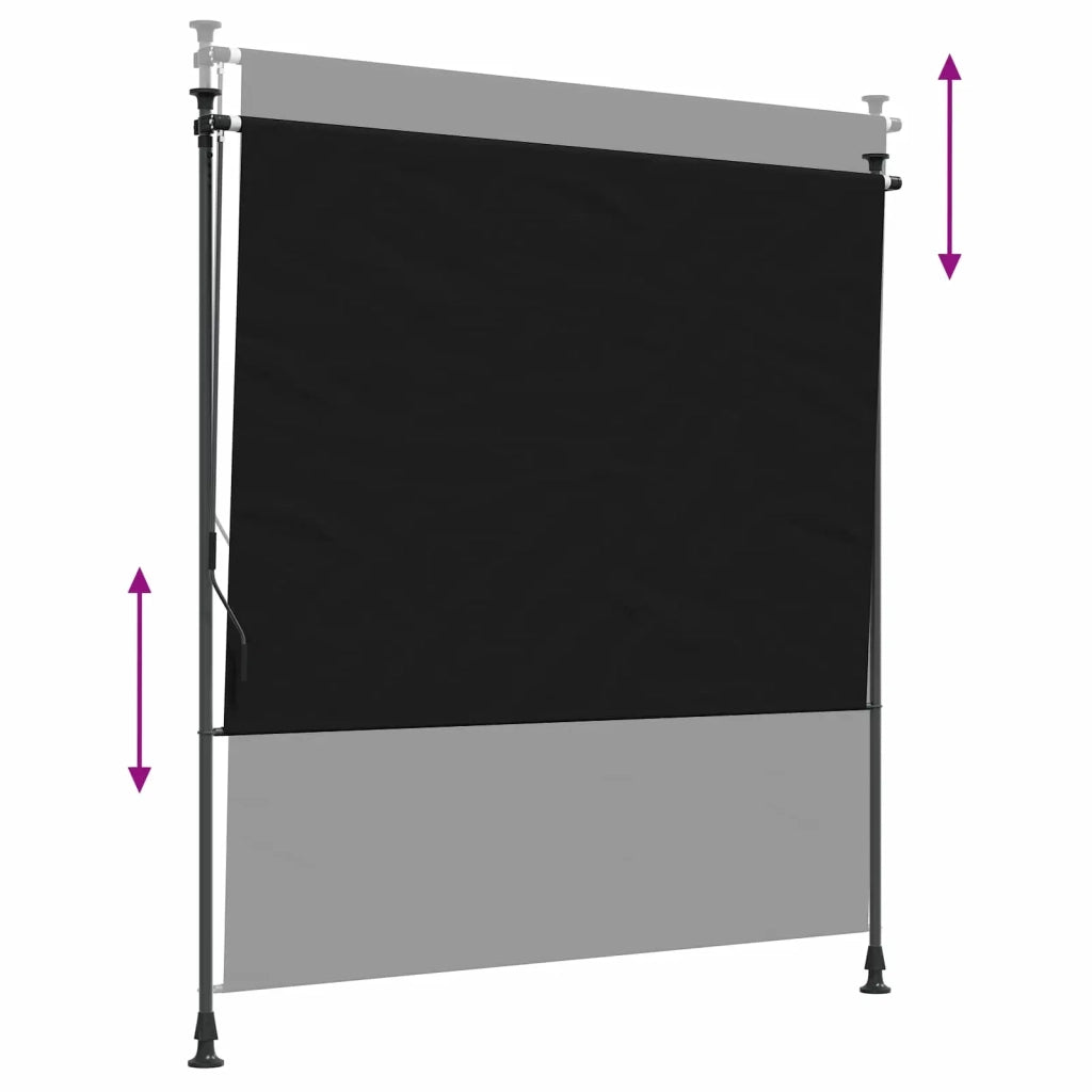 Tenda a Rullo Esterna Nero 120 x 270 cm
