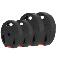 Kit Pesi con 2 Dischi da 10 kg e 2 Dischi da 5 kg in Polipropilene e Sabbia, Ø34x6 cm e Ø27x4.5 cm, Nero
