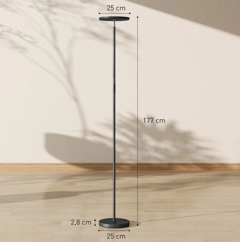 Lampada da Terra RGB Dimmerabile con Telecomando e Controllo Touch, Testa Orientabile a 350°, Nero
