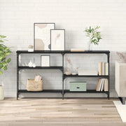Tavolo consolle con lo scaffale Rovere Nero 150 x 29 x 76,5 cm 882798