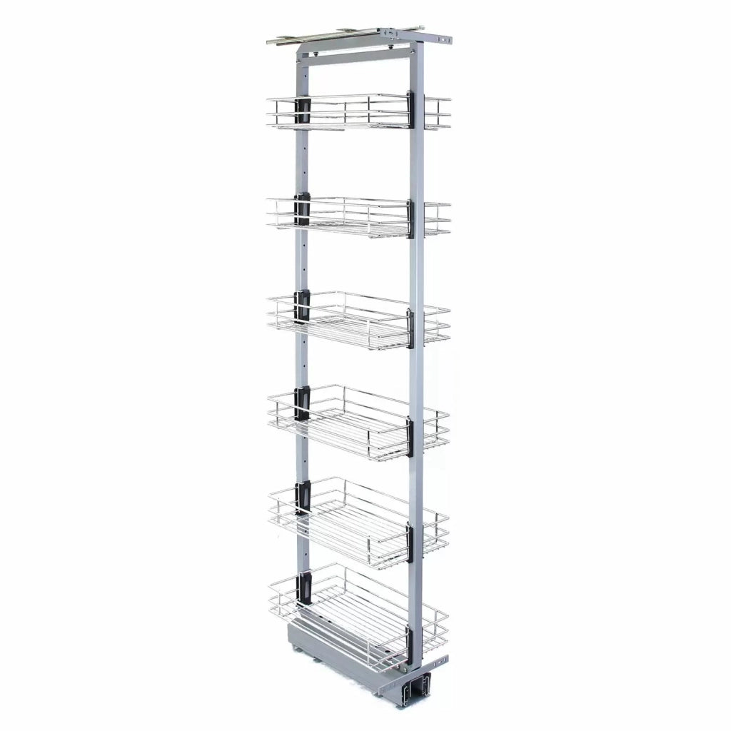 Colonna Estraibile per Mobile da Cucina 6 Cestelli H190-220 cm in Acciaio Inossidabile