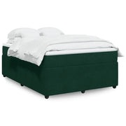 Giroletto a Molle con Materasso Verde Scuro 140x190 cm Velluto
