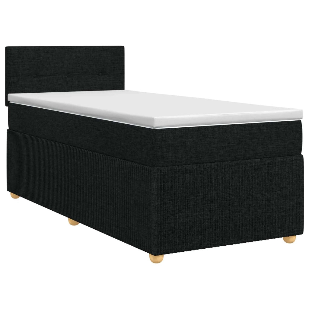 Letto box spring con materasso Nero 90 x 200 cm Tessuto 3451379