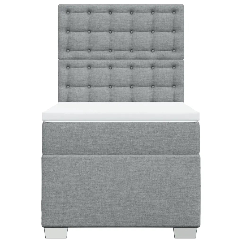 Giroletto a Molle con Materasso Grigio Chiaro100x200 cm Tessuto 3290413