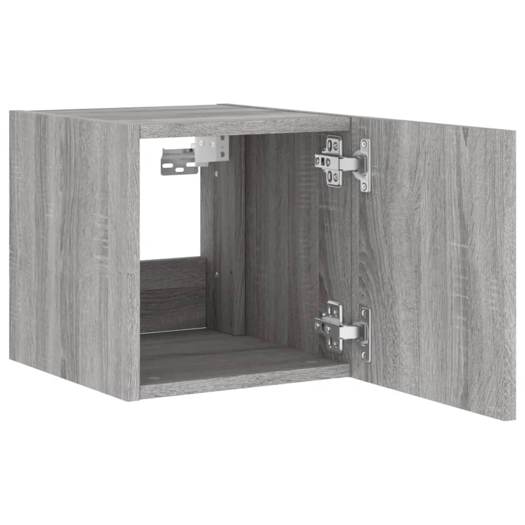 Mobile TV multimediale mensola TV credenza TV mobile TV a parete per sala da pranzo soggiorno camera da letto con luci LED Sonoma 30,5 x 35 x 30 cm grigio 02_0028044