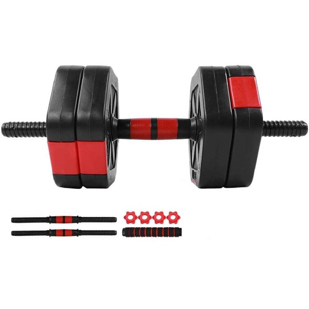 Trade Shop - Set Manubri Bilanciere Con Biella Regolabili 10kg Allenamento Corpo Palestra Casa -