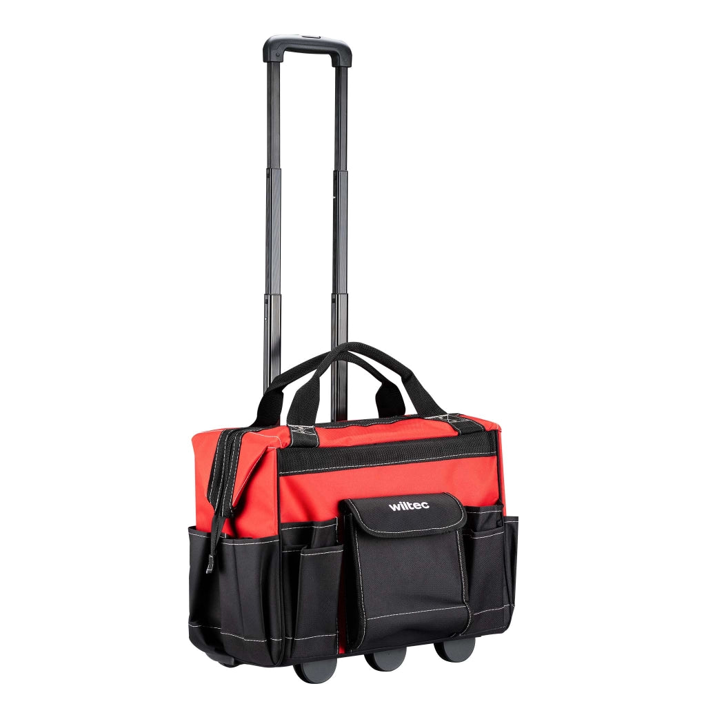 Trolley porta attrezzi 46 x 25 x 37 cm, portata 40 kg, valigetta porta attrezzi con ruote, 19 scomparti, carrello per attrezzi con base rinforzata