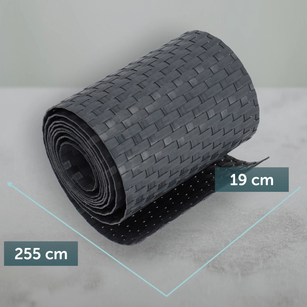Nastro per recinzioni KADAX color antracite per pannelli di recinzione, 19 cm, 2,55 m.
