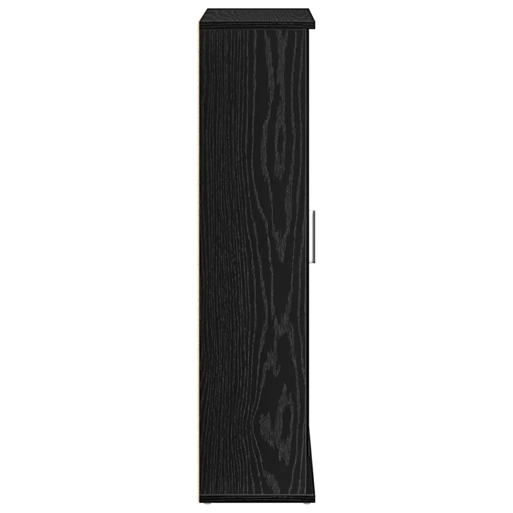 Mobile da Bagno | Armadio da bagno con Portarotolo Nero 39x22x90 cm
